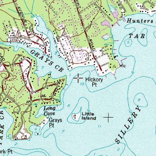 Topographic Map of Grays Creek, MD
