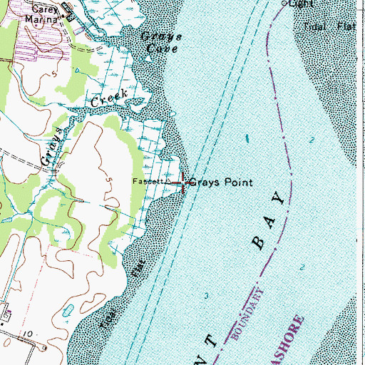 Topographic Map of Grays Point, MD