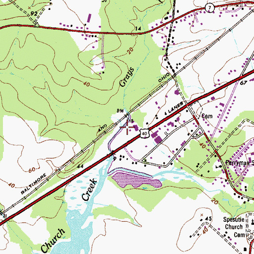 Topographic Map of Grays Run, MD