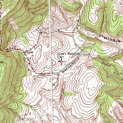 Topographic Map of Green Meadow Cemetery, MD