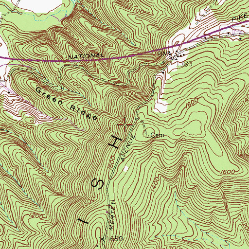 Topographic Map of Green Ridge, MD