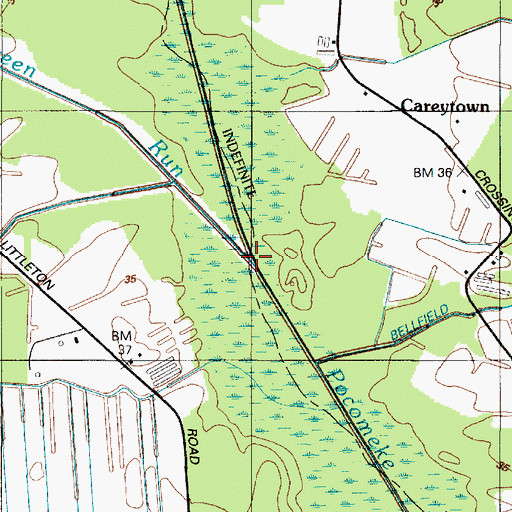 Topographic Map of Green Run, MD