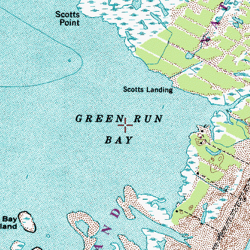 Topographic Map of Green Run Bay, MD