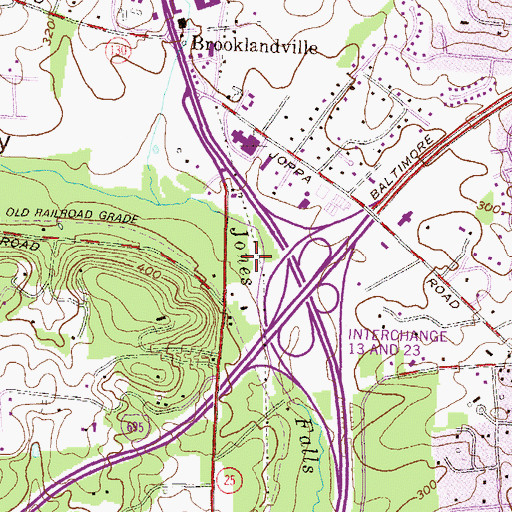 Topographic Map of Green Spring Valley, MD