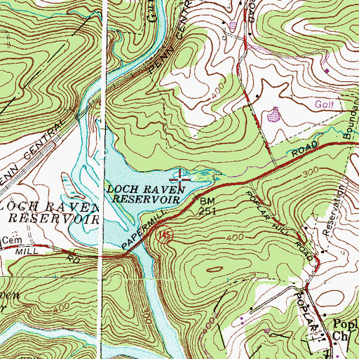 Topographic Map of Greene Branch, MD