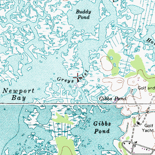 Topographic Map of Greys Inlet, MD