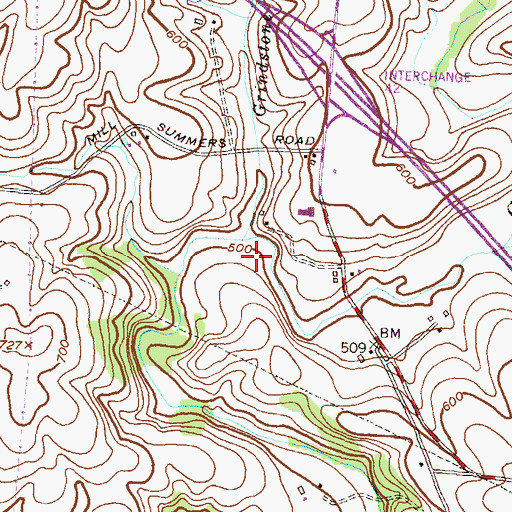 Topographic Map of Grindstone Run, MD