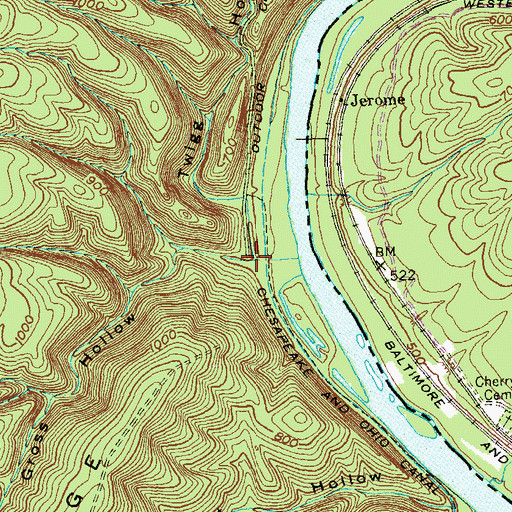 Topographic Map of Gross Hollow, MD
