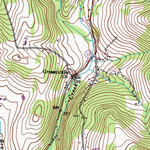 Topographic Map of Grossnickle Church, MD