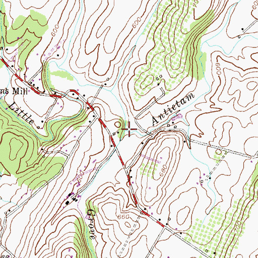 Topographic Map of Grove Creek, MD