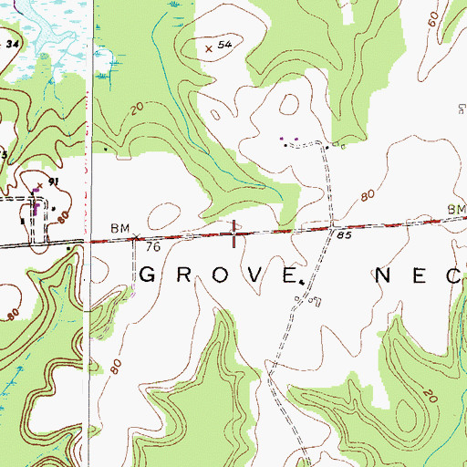 Topographic Map of Grove Neck, MD