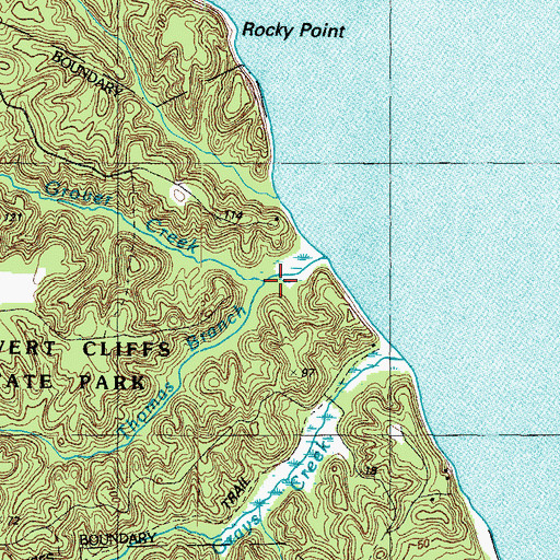 Topographic Map of Grover Creek, MD