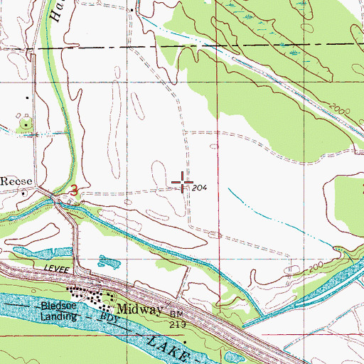 Topographic Map of Reese, AR