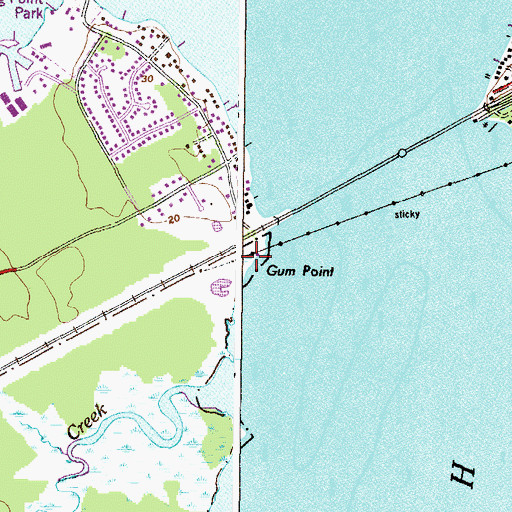 Topographic Map of Gum Point, MD