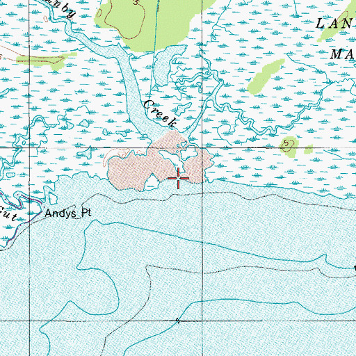 Topographic Map of Gunby Creek, MD