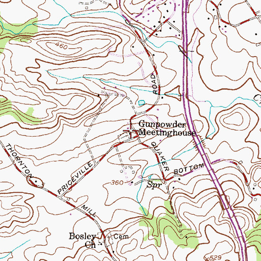 Topographic Map of Gunpowder Meetinghouse, MD