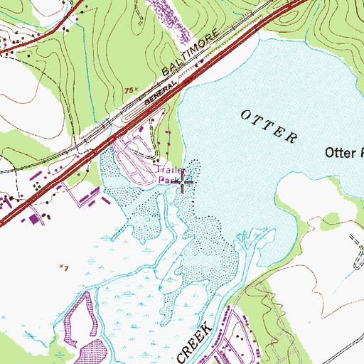 Topographic Map of Haha Branch, MD