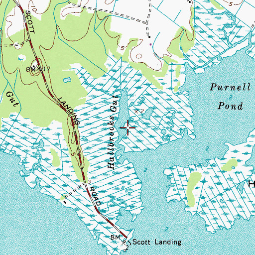 Topographic Map of Hallbrooks Gut, MD