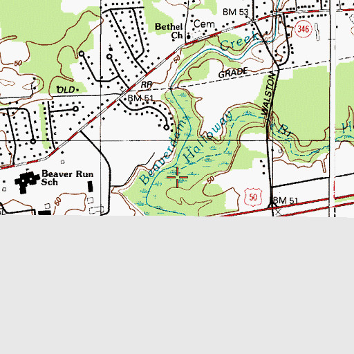 Topographic Map of Halloway Branch, MD