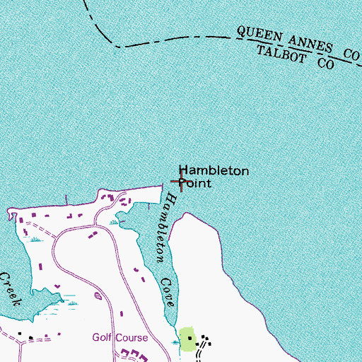 Topographic Map of Hambleton Point, MD