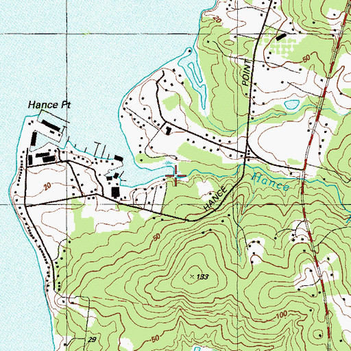 Topographic Map of Hance Point Creek, MD