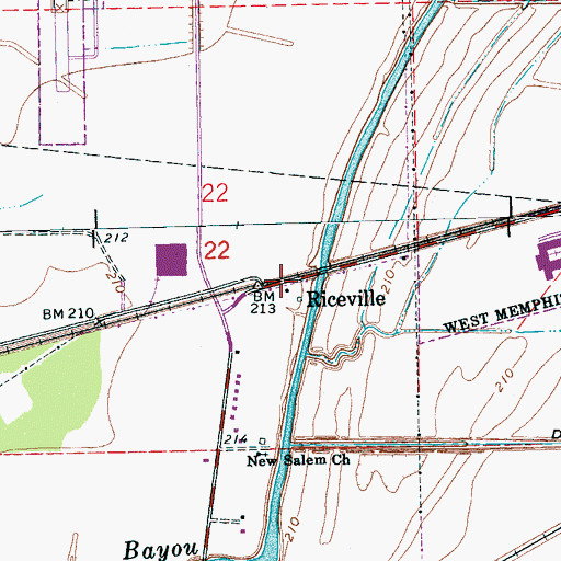 Topographic Map of Riceville, AR