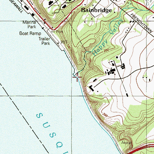 Topographic Map of Happy Valley Branch, MD