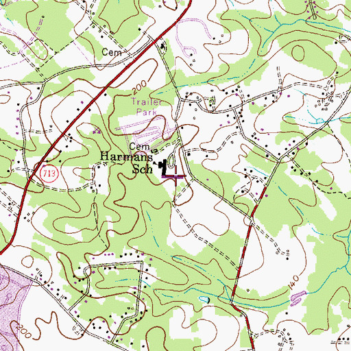 Topographic Map of Hebron - Harman Elementary School, MD
