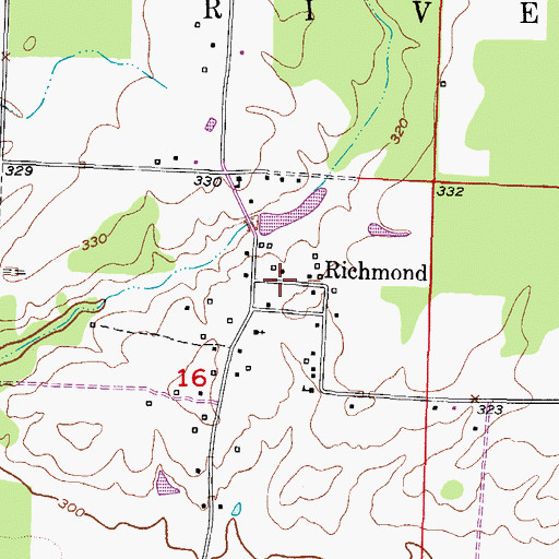 Topographic Map of Richmond, AR