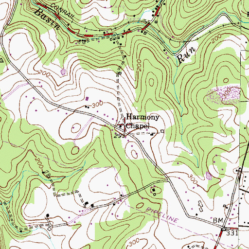 Topographic Map of Harmony Chapel, MD