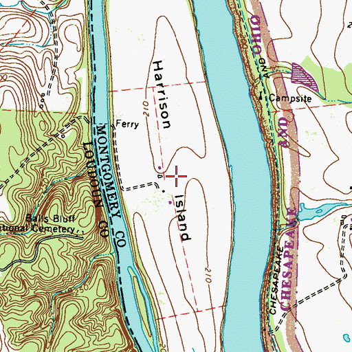 Topographic Map of Harrison Island, MD