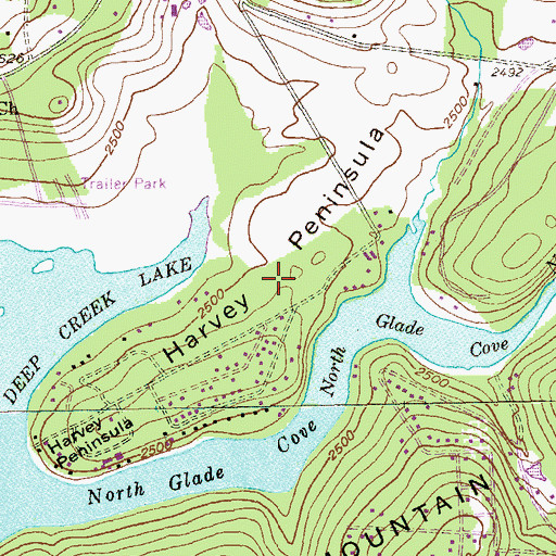 Topographic Map of Harvey Peninsula, MD