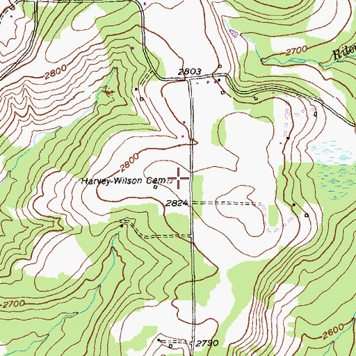 Topographic Map of Harvey-Wilson Cemetery, MD