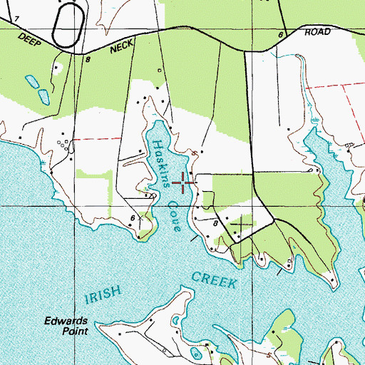 Topographic Map of Haskins Cove, MD