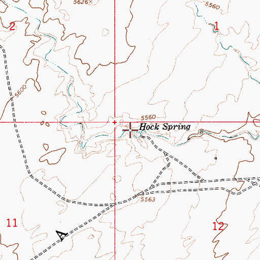 Topographic Map of Hock Spring, AZ