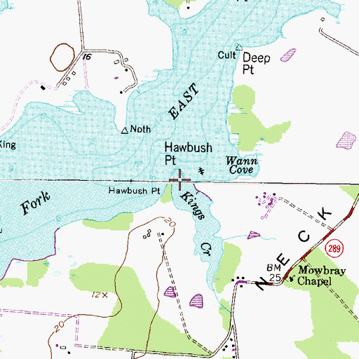 Topographic Map of Hawbush Point, MD