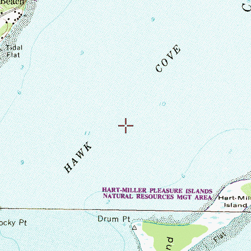 Topographic Map of Hawk Cove, MD