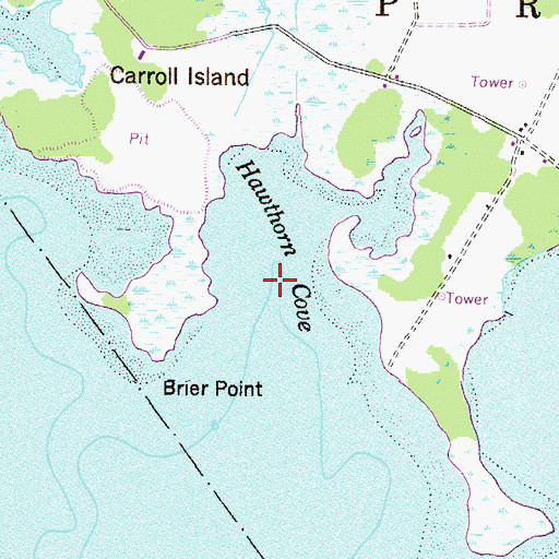 Topographic Map of Hawthorn Cove, MD