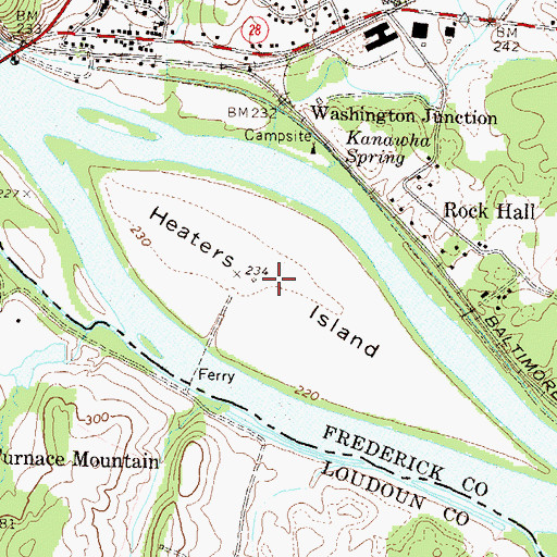 Topographic Map of Heaters Island, MD