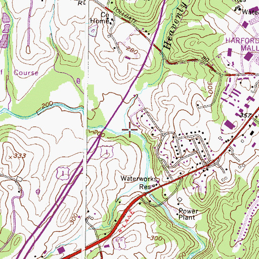 Topographic Map of Heavenly Waters, MD
