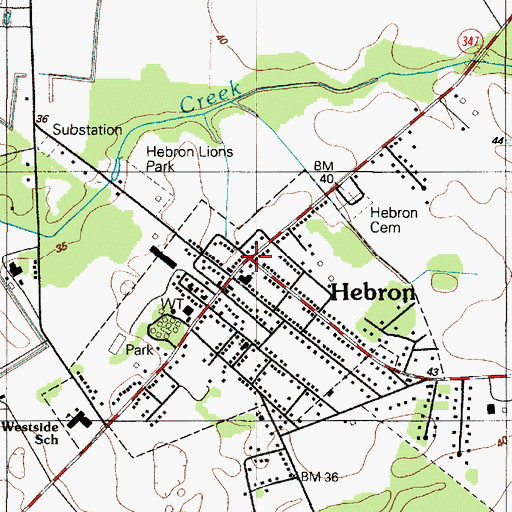 Topographic Map of Hebron, MD