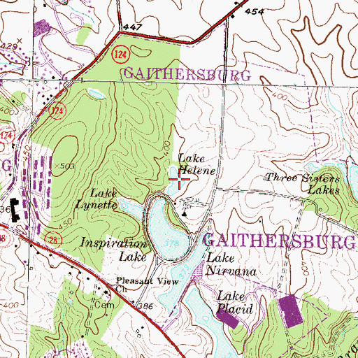 Topographic Map of Lake Helene, MD