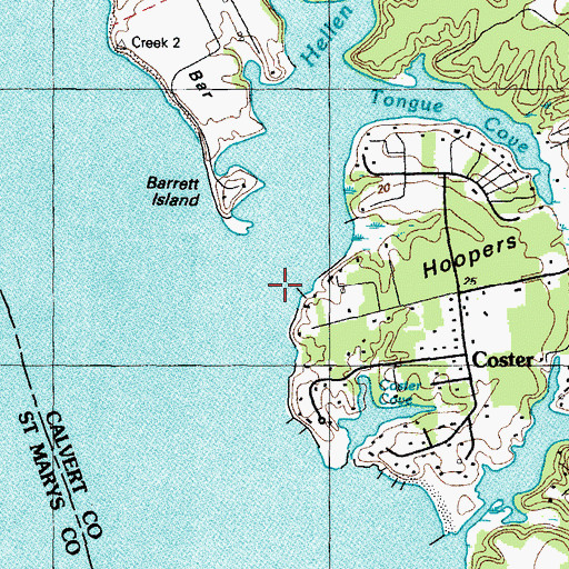 Topographic Map of Hellen Creek, MD
