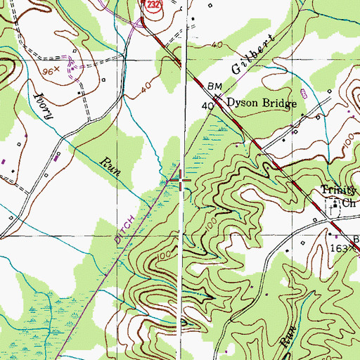 Topographic Map of Hells Bottom Run, MD