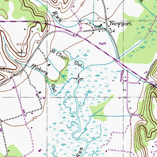 Topographic Map of Hickory Gut, MD