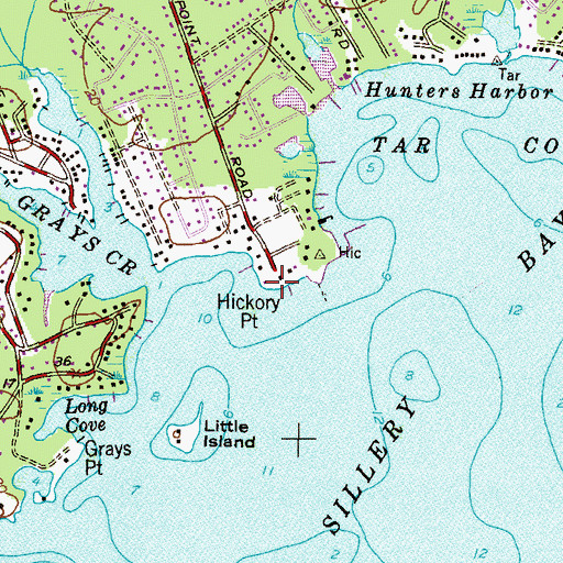 Topographic Map of Hickory Point, MD