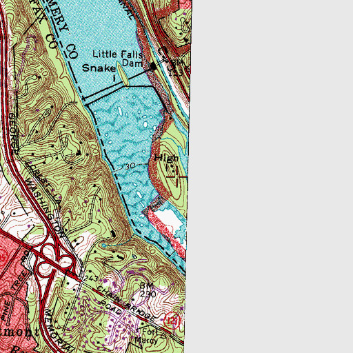 Topographic Map of High Island, MD