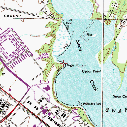 Topographic Map of High Point, MD