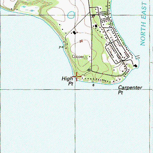 Topographic Map of High Point, MD