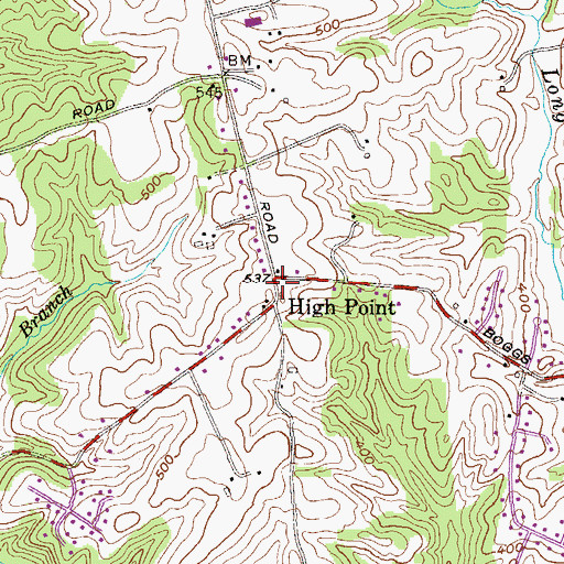 Topographic Map of High Point, MD